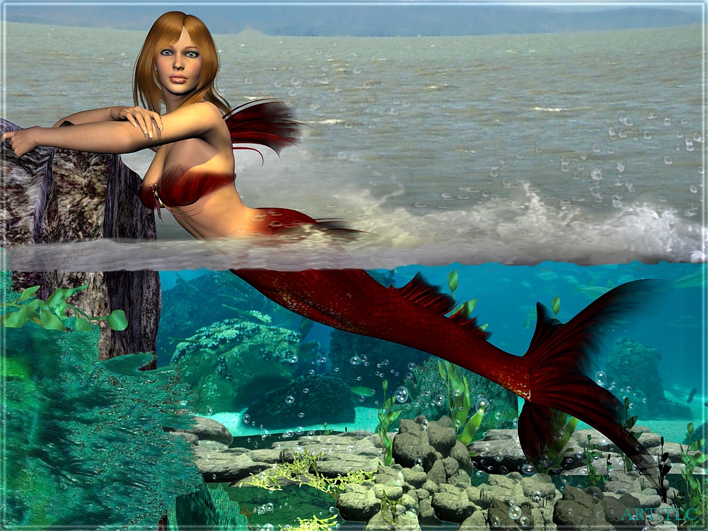 Free Mermaid Fantasy Wallpapers by ART-TLC, Wallpapers-TLC, 3 wallpaper